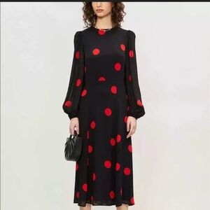 Reformation Midi Dress - Size 2 - EUC
Black with Red Polka Dots - Feminine